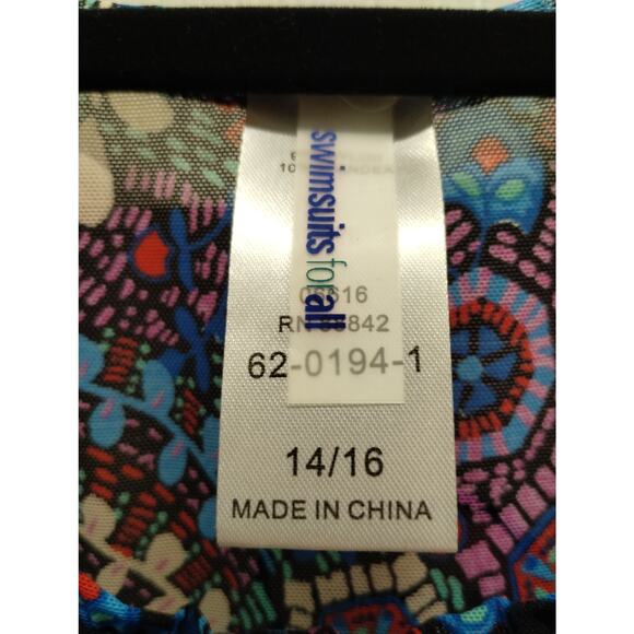 NWT Swimsuits For All Women's Size 14/16 Sheer Colorful Bathing Suit Coverup - Picture 4 of 6